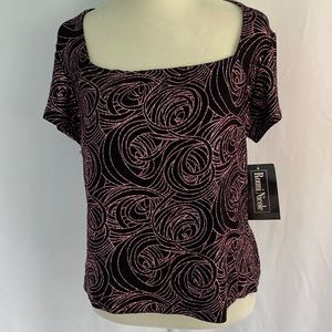 Ronni Nicole Black with Sparkly Pink Top